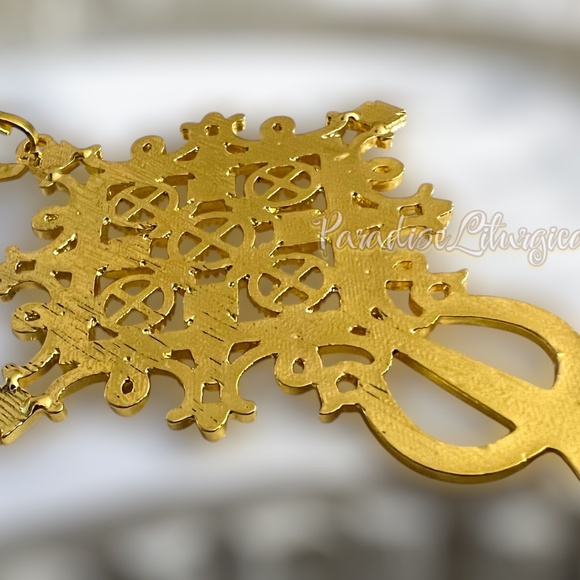 Ethiopian Cross Pendant Golden Christian African Orthodox Catholic M/F Jewelry - Picture 9 of 11